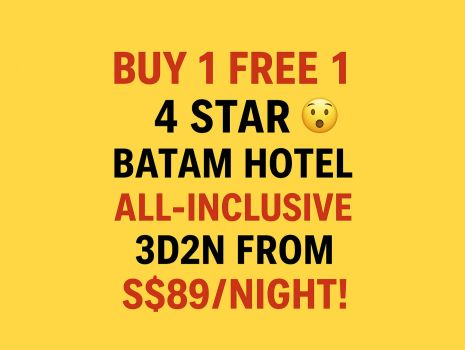 Exclusive Deal: Buy 1 Night, Get 1 Free - Batam Hotel Promo! Exclusive Deal: Buy 1 Night, Get 1 Free - Batam Hotel Promo!
